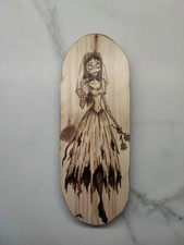 Quadro Pirografia La Sposa Cadavere Magia Halloween Favole Regalo Idea Fan