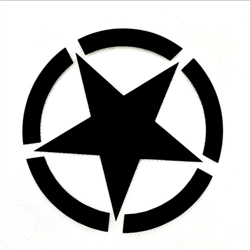 Adesivo auto stella nera - nera, per