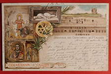 CARTOLINA ROMA SOUVENIR DES CATACOMBES DE S. CALLISTE 1899 ( C 88 )