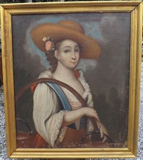 Ritratto di contadina olio su