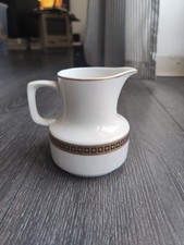 Lattiera bricco latte ceramica porcellana filo oro Hollohaza Hungary