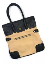 Borsa Con Manici Tory Burch Bicolore Beige e Nera