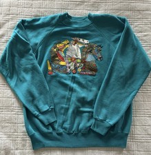 Felpa Hanes Teal vintage anni