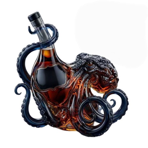 Decanter whisky polpo - whisky, 3d