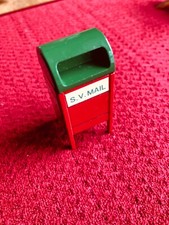 GORGEOUS CAST IRON MAILBOX Green Red White Substantial 2" Tall 1" Wide POSTAL