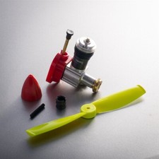 Motore aereo modello 049 Cox PT-19 vintage .049 PT19 con elica e trottola