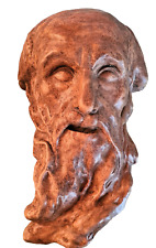 Maschera in terracotta, volto, scultura, testa, 14x10", Italia