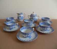 Porcellana Rosslau China Blau servizio caffè tazze piattini lattiera zuccheriera