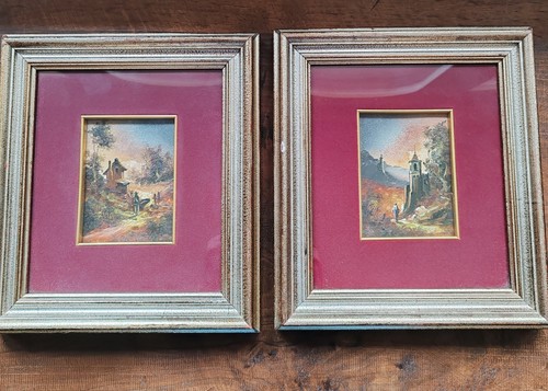 Coppia quadretti dipinti - , a