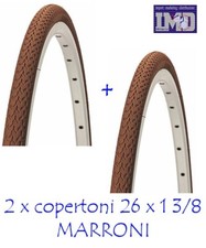 2 COPERTONI DA BICICLETTA 26 x1 3/8 COLORE MARRONE VINTAGE PER BICI OLANDA 26