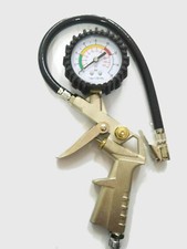 PISTOLA ACCESSORIO COMPRESSORE PER GONFIAGGIO PNEUMATICI CON MANOMETRO GOMME new