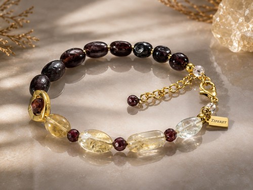 Bracciale granato naturale - bracciale, e