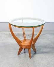 ⚜️ TAVOLINO DA FUMO BASSO DESIGN ITALIA LEGNO ROVERE TONDO 1953 COFFEE TABLE