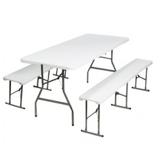 Set Tavolo 2 Panche Pieghevoli