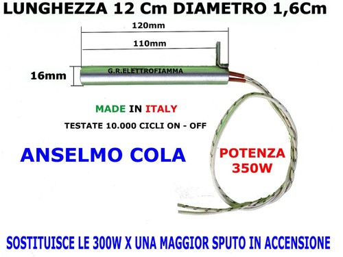 Candeletta stufa pellet 16x120 - candeletta,