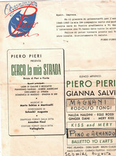 TEATRO - PIERO PIERI, GIANNA SALVI  - Locandina originale presentazione spettaco