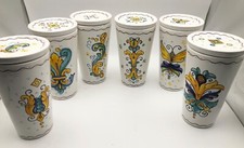 6 bicchieri con coperchio in ceramica Frate Indovino