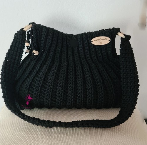 Borsa uncinetto nero - borsa,
