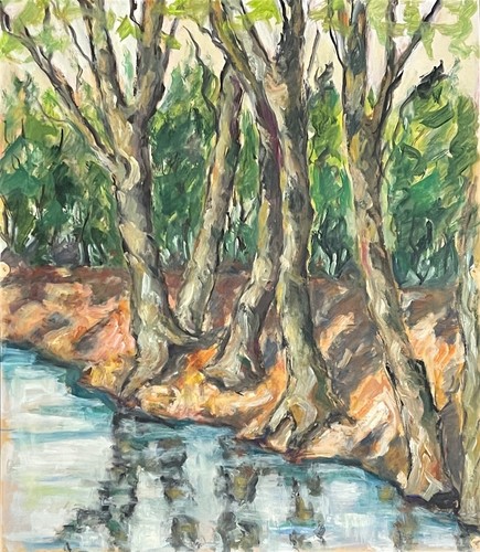 Paesaggio provenza gouache - paesaggio,