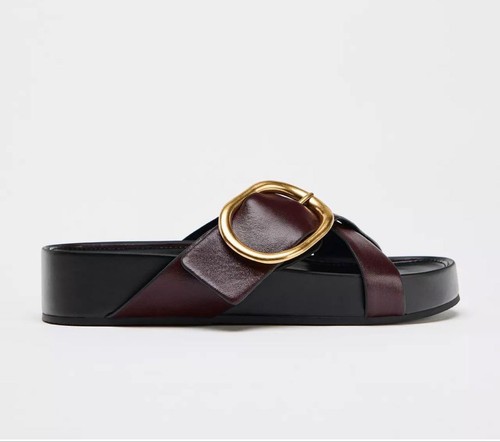 Zara buckle flat sandals - flat, 37