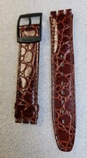 ?? Swatch cinturino PELLE MARRONE SAB102 BLACK CIRCLES VINTAGE AUTOMATIC 