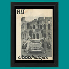 Anni ' 50  * Pubblicità Originale "Fiat, 600 Multipla” Cornice