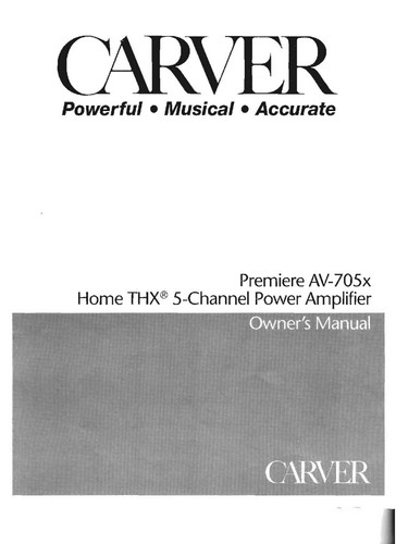 Carver 705x amplificatore - av-705x,