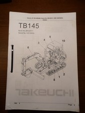x 312 Takeuchi TB 145 lista ricambi parts list libro ricambi