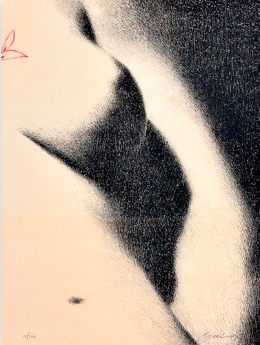 Omar galliani litografia - omar,