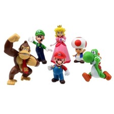6 Pz/Set Super Mario Bros PVC