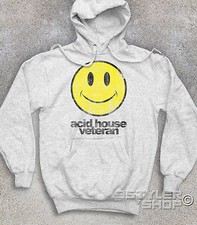 FELPA UNISEX vintage ACID HOUSE VETERAN maglietta house music musica hippie