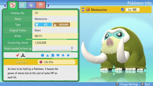 Shiny mamoswine 6ivs pokemon - shiny,
