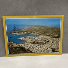 CARTOLINA COLORI VINTAGE COLLEZIONE LAMPEDUSA - AG- PANORAMA AEREO 