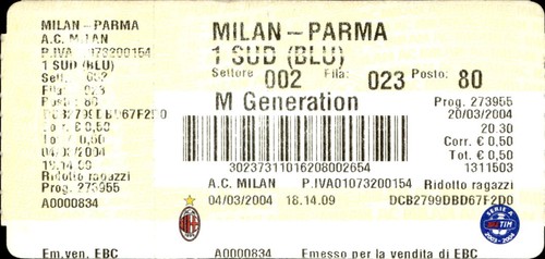 Biglietto stadio milan - biglietto,