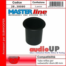 TUBO PER ACCORDO REFLEX IN ABS DIAMETRO 80 MM PER CASSA ACUSTICA SUBWOOFER