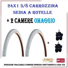 2 Copertoni 24 x 1-3/8 Carrozzina Grigio Sedia A Rotelle Pneumatico Gomma Bici