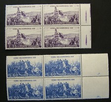 1959   ITALIA  Guerra dell'Indipendenza  2x quartine decalco  MNH**