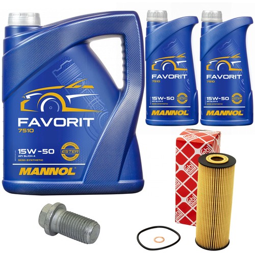 Kit olio motore mannol 15w50 - kit,