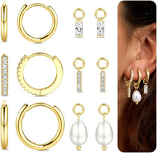 3 Paia Orecchini a Cerchio