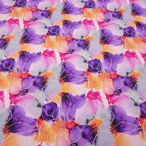 Tessuto cotone jersey fiori