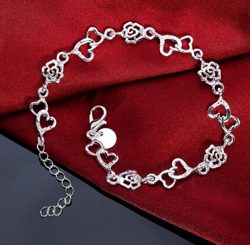Bracciale cuore fiori