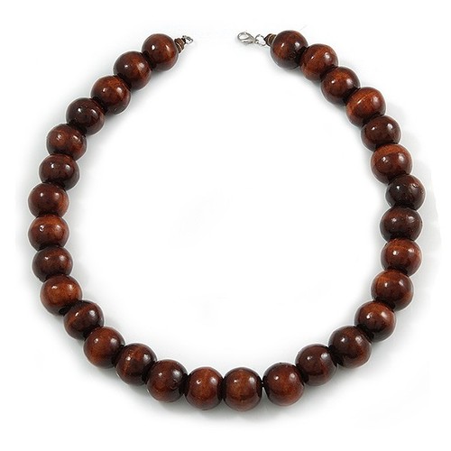 Collana perle legno - collana,
