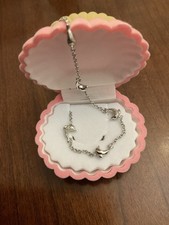 Braccialetto In Oro Bianco 18 Kt Con Delfini Lucidi E Satinati Cm 18 Gr 2,65