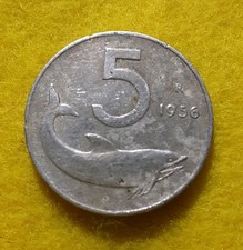 ITALIA 5 LIRE DELFINO 1956 BB- RR R2