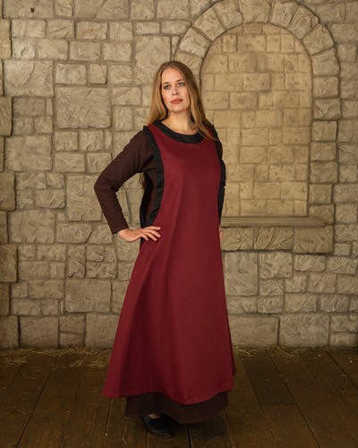 Abito giuliana cotone bordeaux - abito,