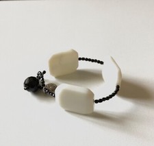 Giorgio Armani braccialetto in onice bianco e nero ottimo stato