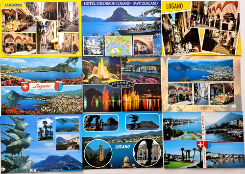 Cartoline lugano suisse - cartoline,