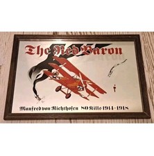 QUADRO A SPECCHIO-BARONE ROSSO/THE RED BARON-MIRROR PAINTING PICTURE WW1-VINTAGE