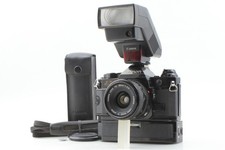 [QUASI COME NUOVA CON FLASH] Canon AE-1 fotocamera reflex nera con obiettivo FD 28 mm f/2,8 dal GIAPPONE