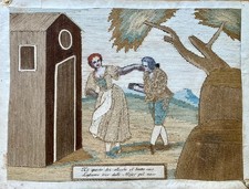 raro ricamo antico in seta